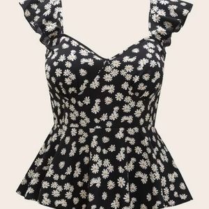 Daisy Peplum Top NWOT